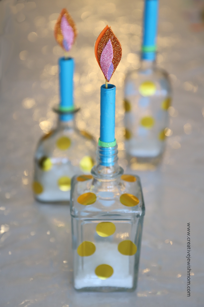 Alcohol-bottle-candlestick-craft