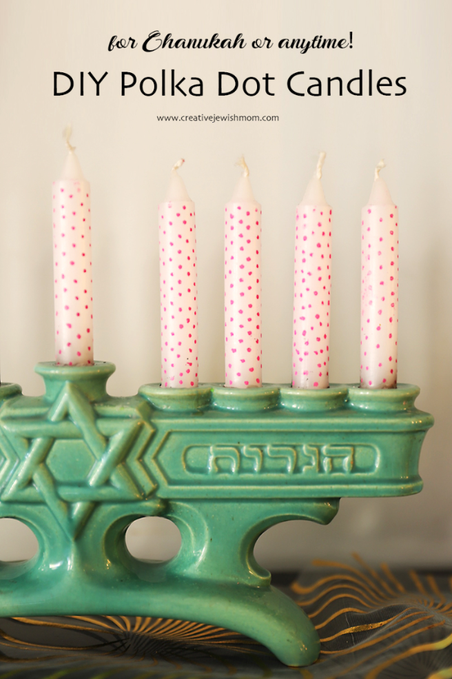 Simple DIY Polka Dot Candles For Chanukah Or Anytime!