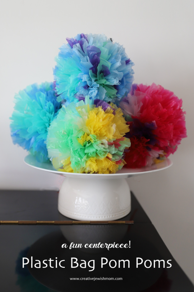 Plastic Bag Pom Pom Centerpiece