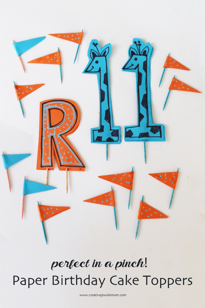 Super Simple DIY Paper Birthday Cake Toppers