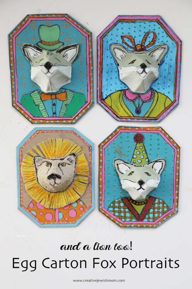 Egg Carton Fox Portraits Craft