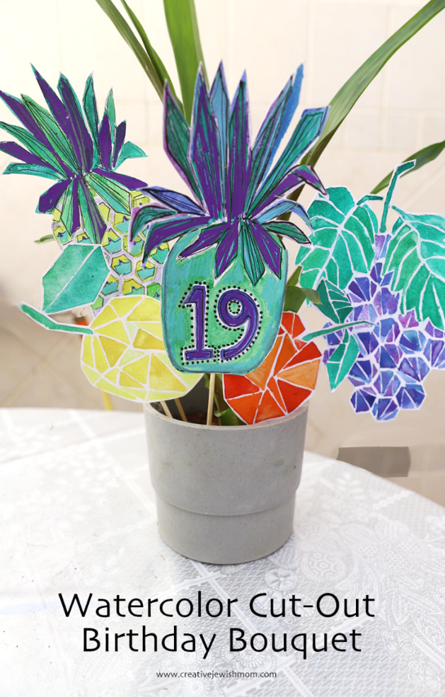 Watercolor Fruit Cut-Outs Birthday Bouquet