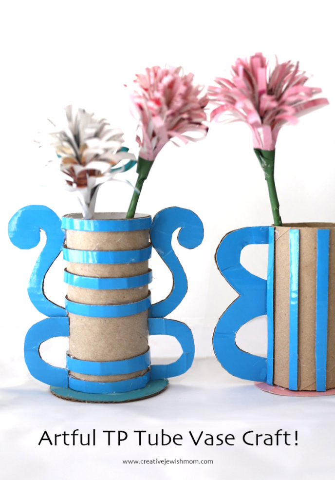 Recycled TP Tube Designer Vases Craft