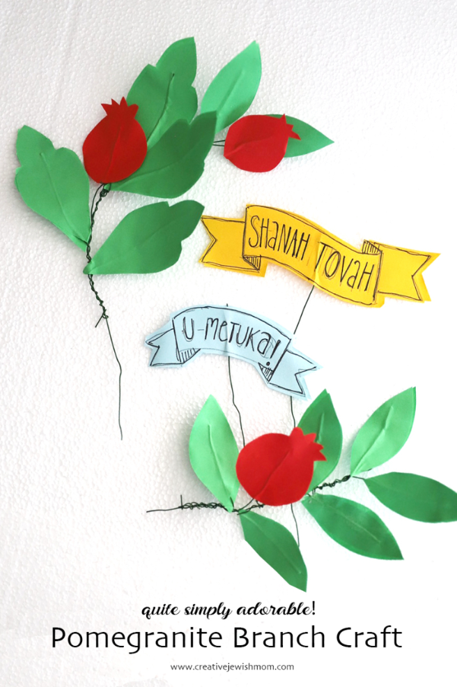 DIY Paper Pomegranite On A Branch Craft