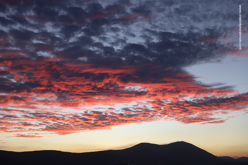 Stunning August Sunset Over Mount Meron, Northern Israel