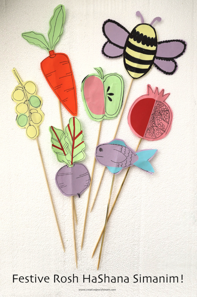 Festive Rosh HaShana Symbols (Simanim) Placards Craft For Kids