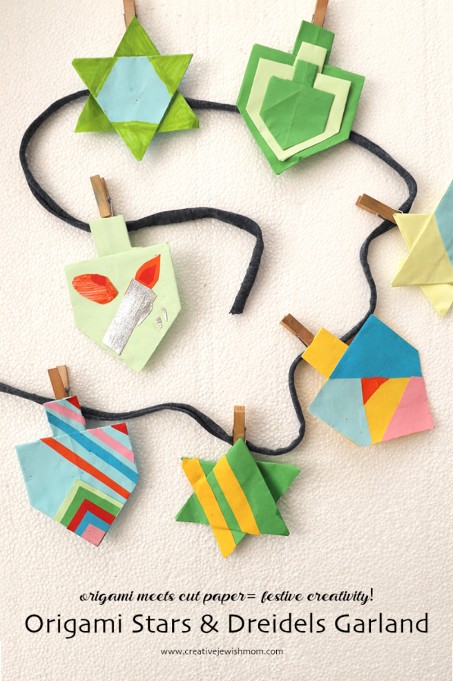 Origami Stars And Dreidels Chanukah Garland Craft