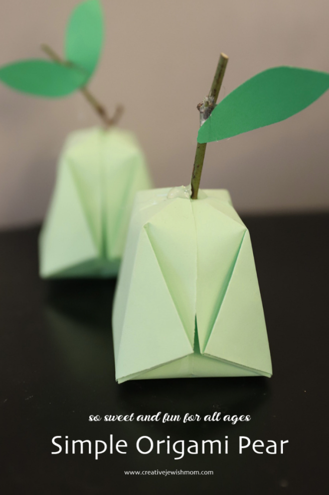 Simple Origami Pears Craft For Tu B’Shevat