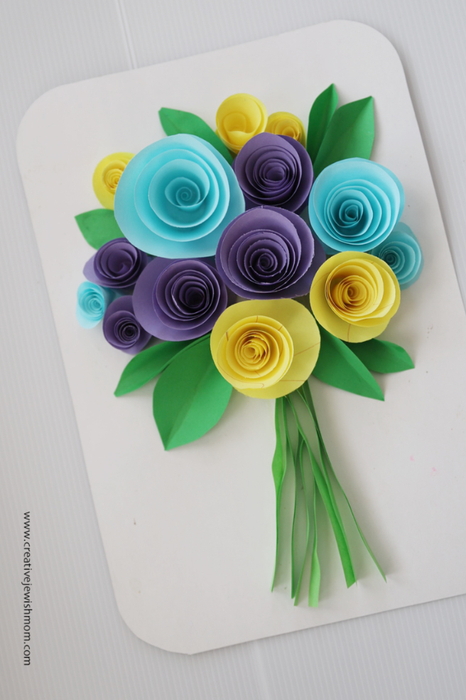 DIY Bouquet Of Paper Roses Wall Art