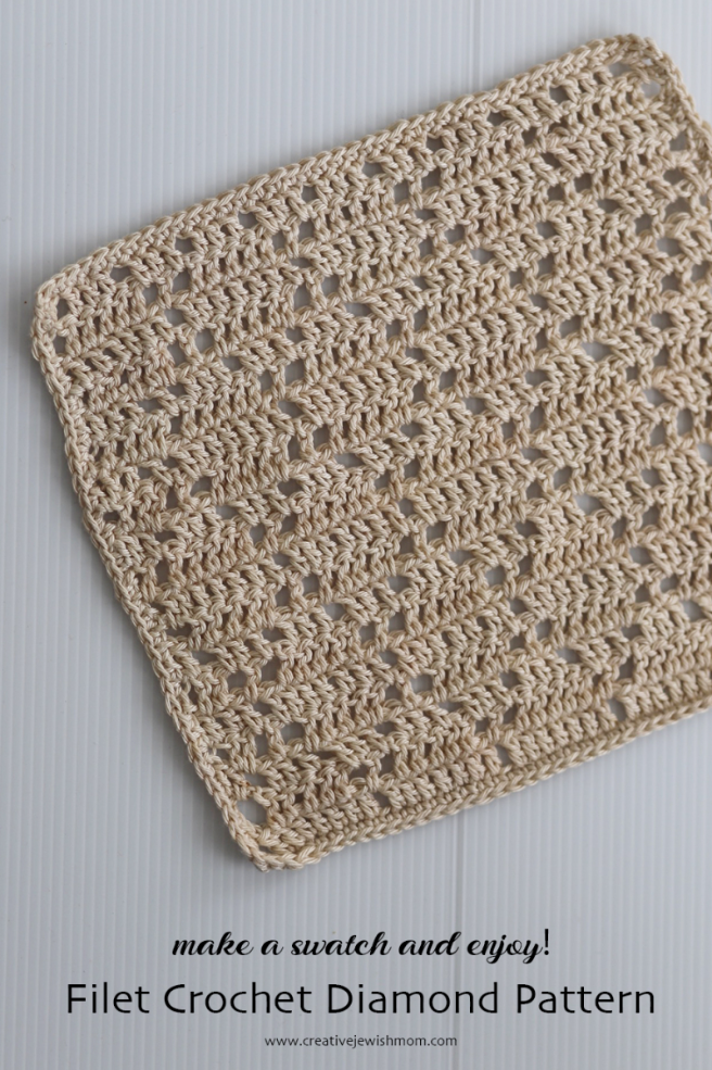 Filet Crochet Small Diamonds Pattern For Blankets And More!
