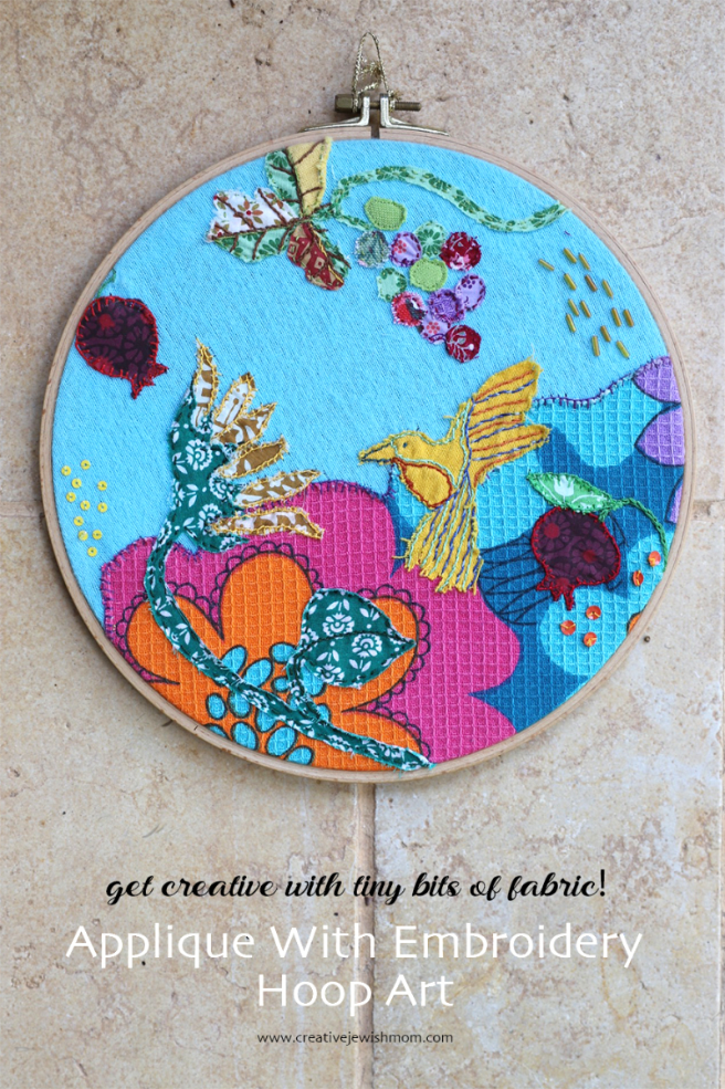 Use Tiny Scraps Of Fabric To Create Embroidered Applique Hoop Art!