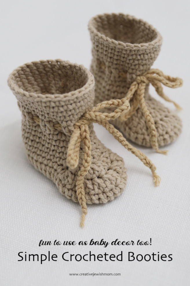 Simply Great Crocheted Booties With Ties And Optional Cuff