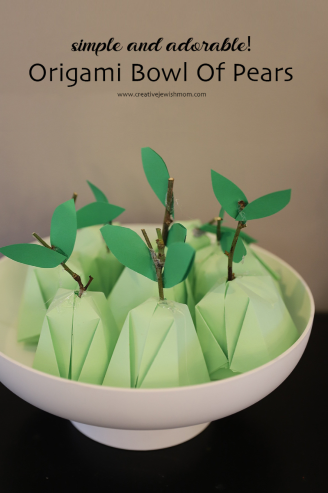 A Bowl Of Origami Pears For Tu B’Shevat!