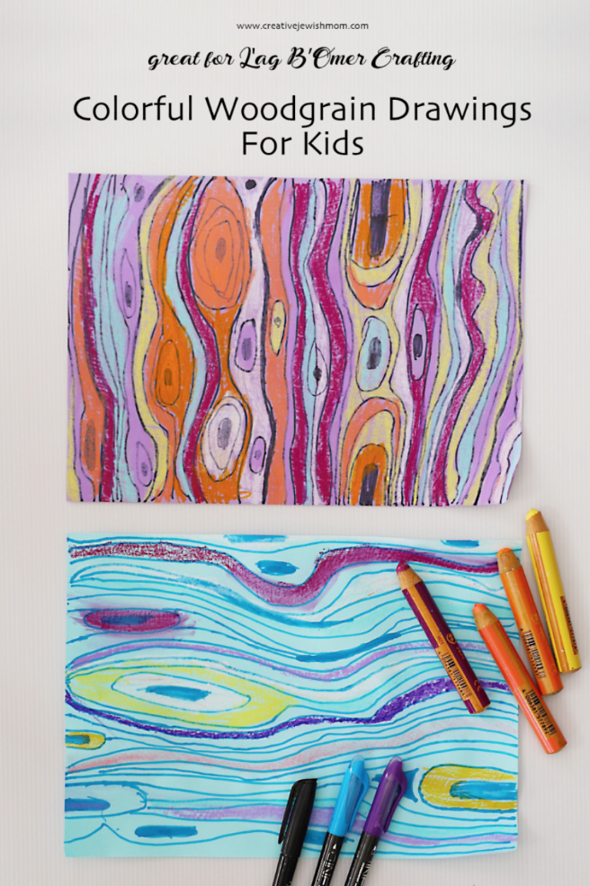 Drawing With Kids: Colorful Woodgrain Drawings To Use For Crafting