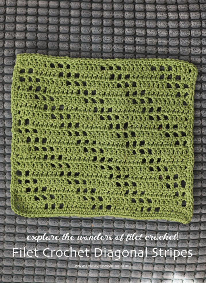 Filet Crochet Diagonal Stripes Pattern