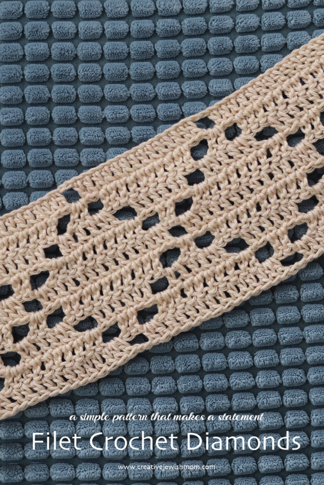 Filet Crochet Large Diamond Trellis Pattern