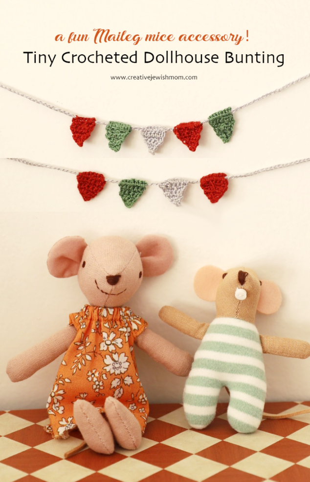 Tiny Crocheted Bunting Pattern For Maileg Mouse Size Dollhouse