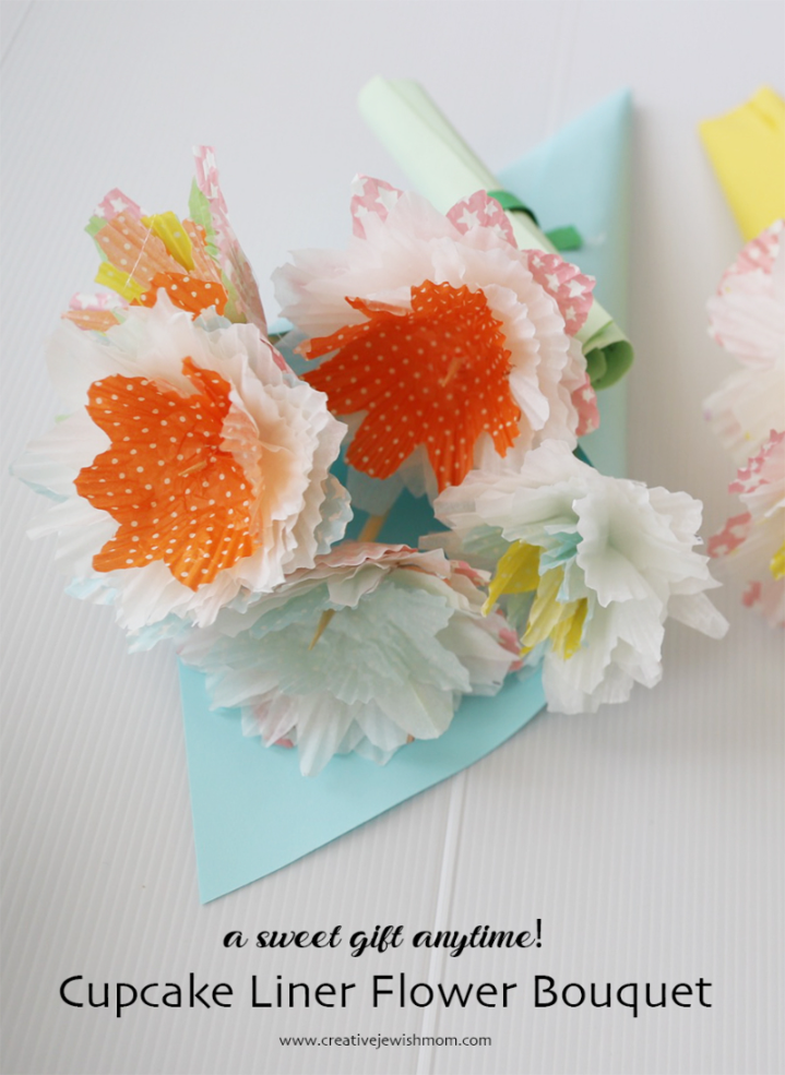 Cupcake Liner Flowers Bouquet With Floral Paper Is Beyond Adorable!