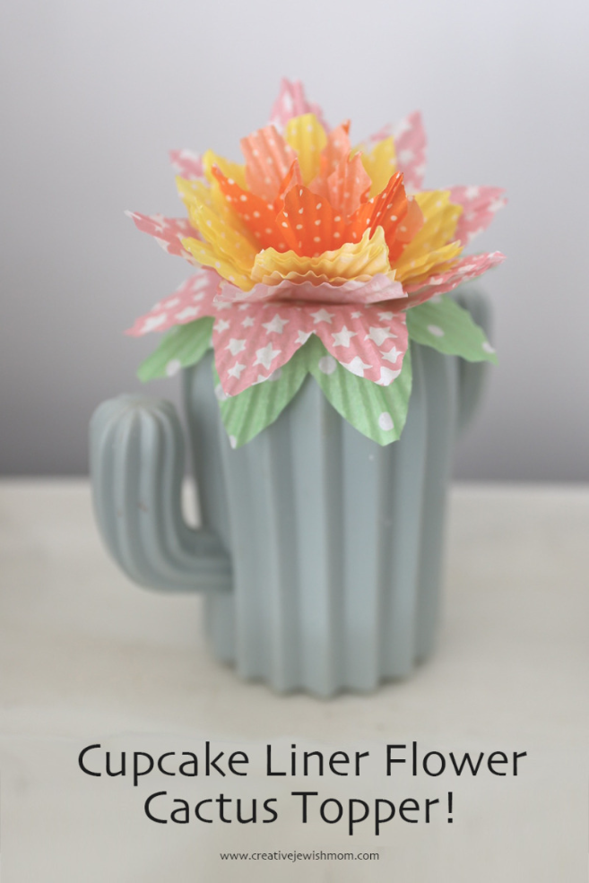 Blooming Cactus Craft With Cupcake Liner Flowers