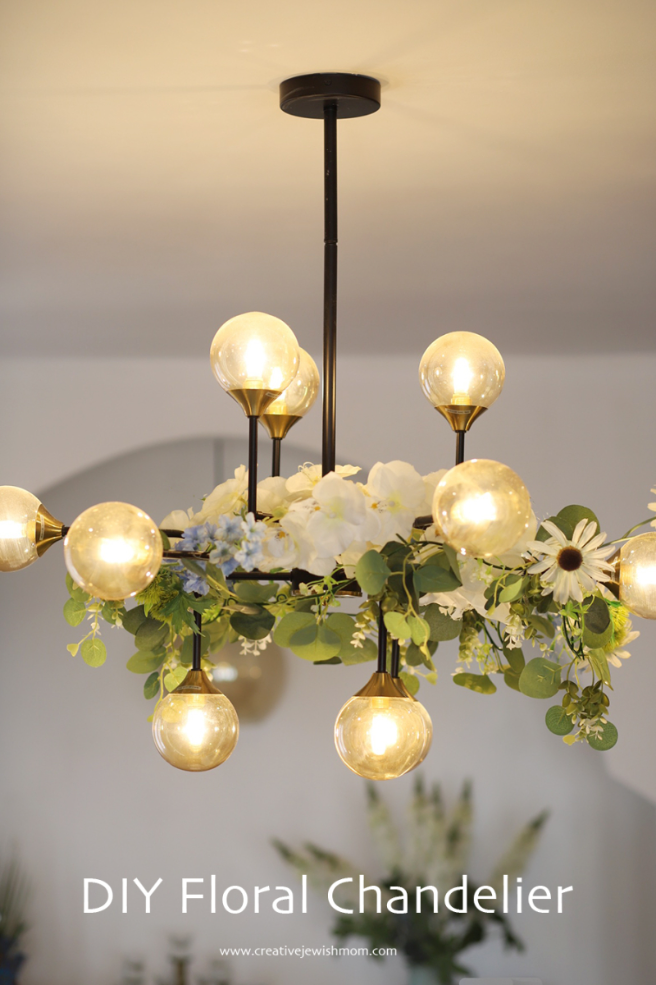 DIY Floral Chandelier With Faux Flowers In Just Five Minutes!