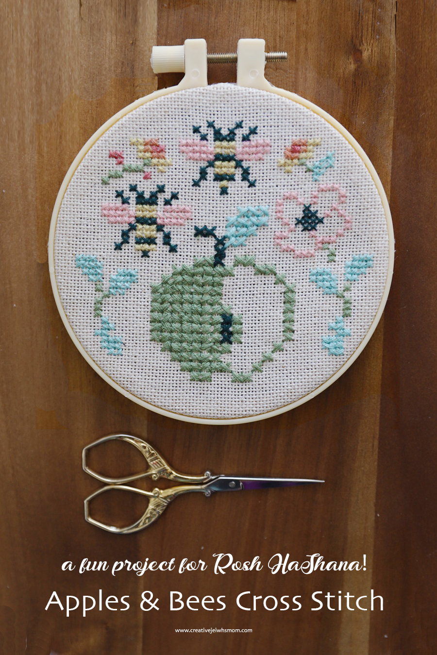 Apples & Bees & Blossoms Cross Stitch Pattern