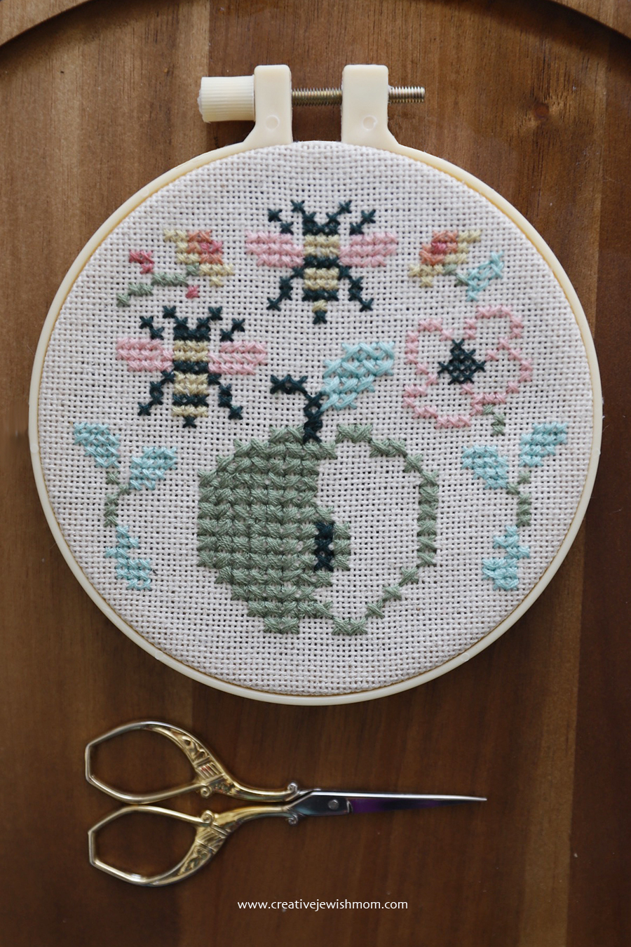 Apples & Bees & Blossoms Cross Stitch Pattern