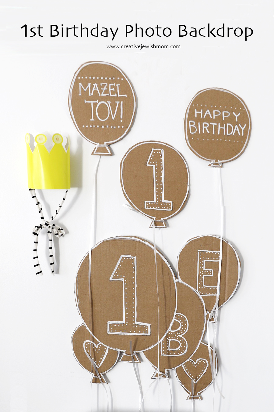 Adorable 1st Birthday Cardboard Balloons Photo Backdrop!
