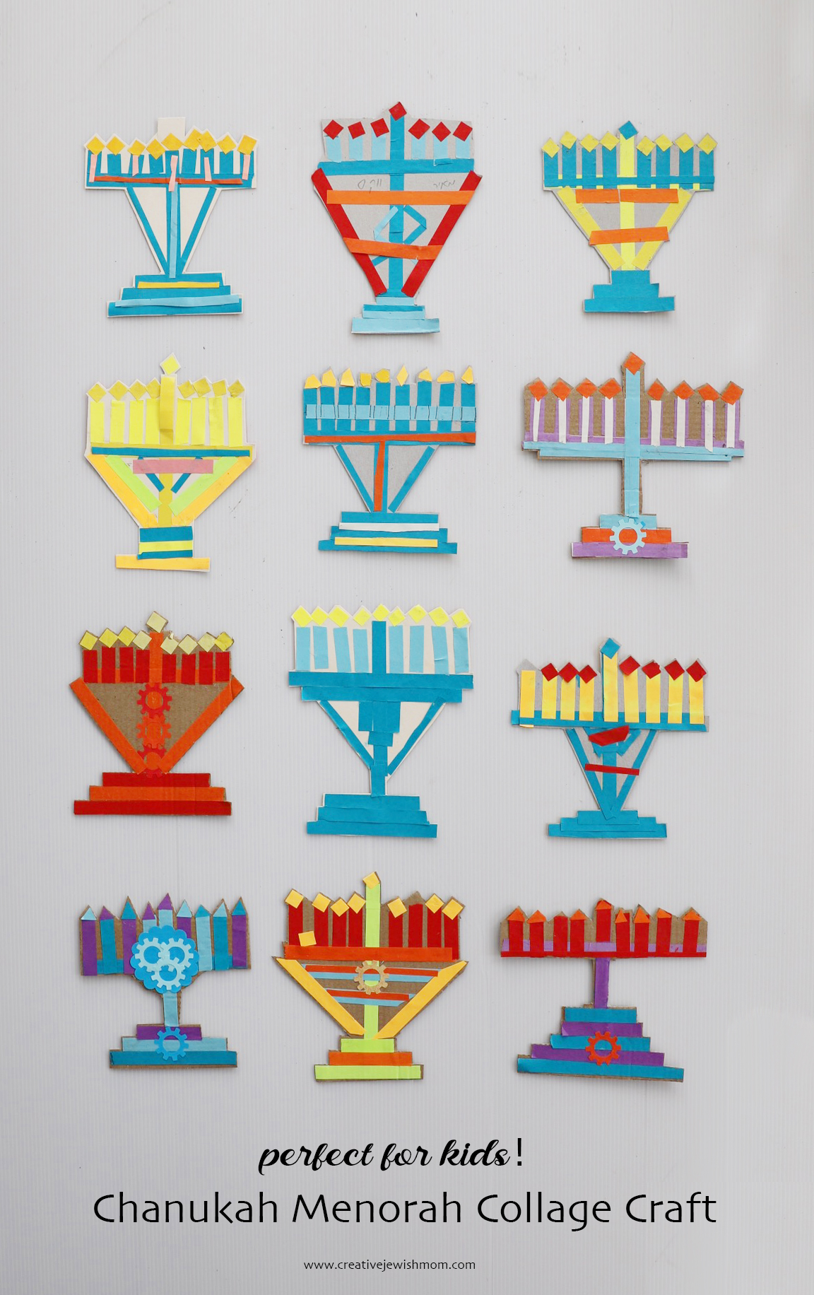 How To Make A Chanukah Menorah Collage Craft For Kids