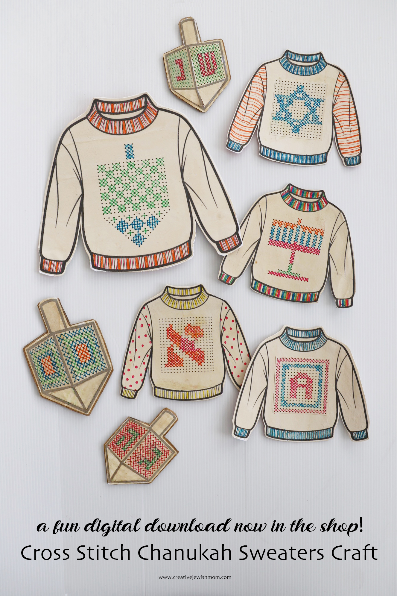 How To Make Adorable Cardboard Chanukah Sweaters With My Digital Craft Kit
