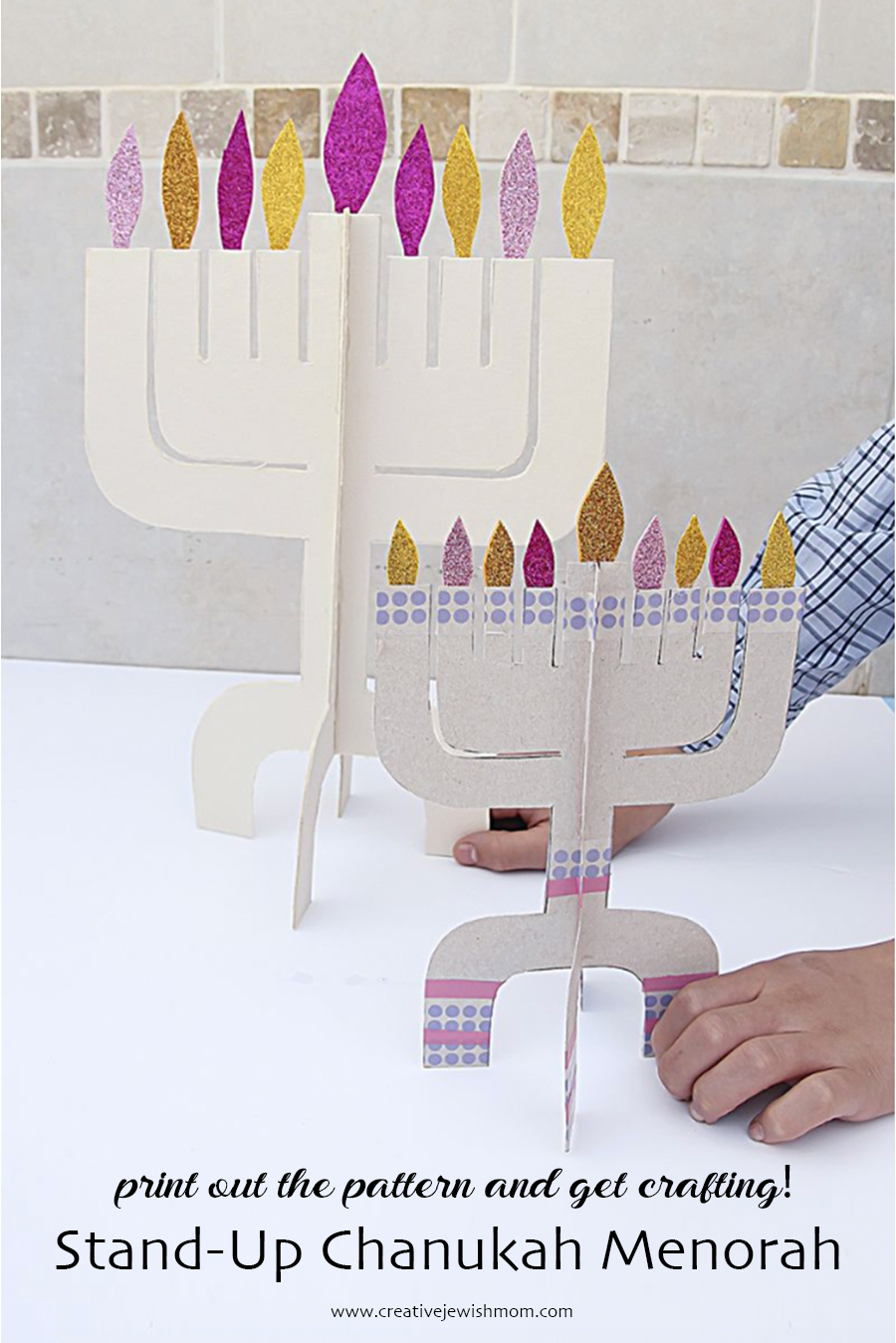 How To Make A Stand-Up Chanukah Menorah: Digital File Now In The Shop!