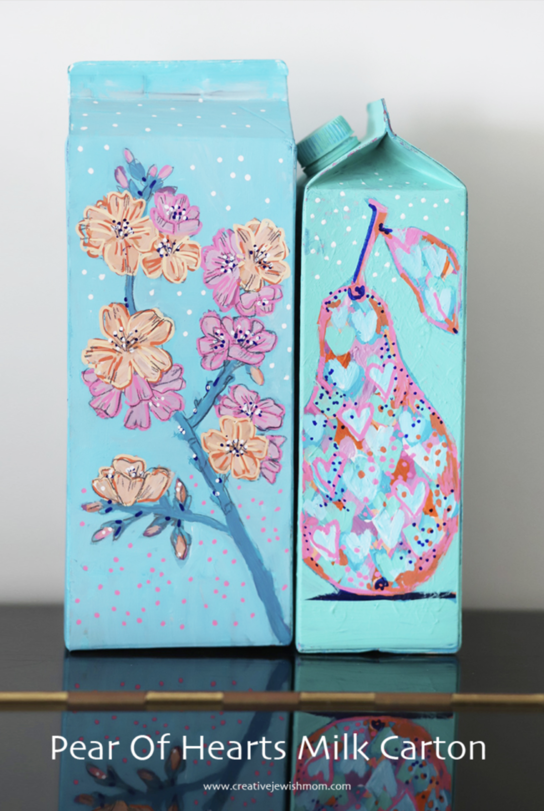 How To Paint Pink Blossoms On A Milk Carton