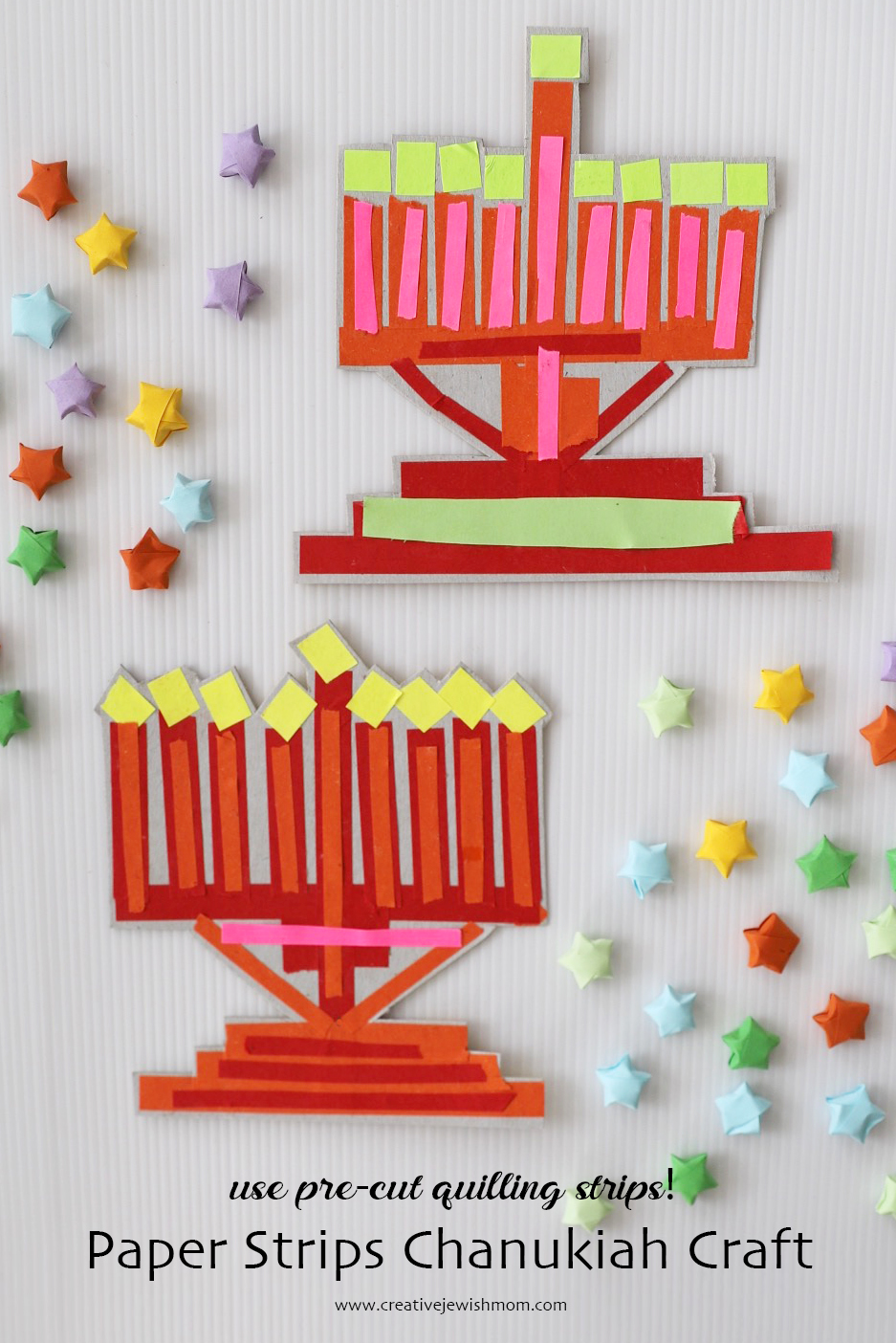 How To Make Colorful Chanukah Menorahs With Paper Strips