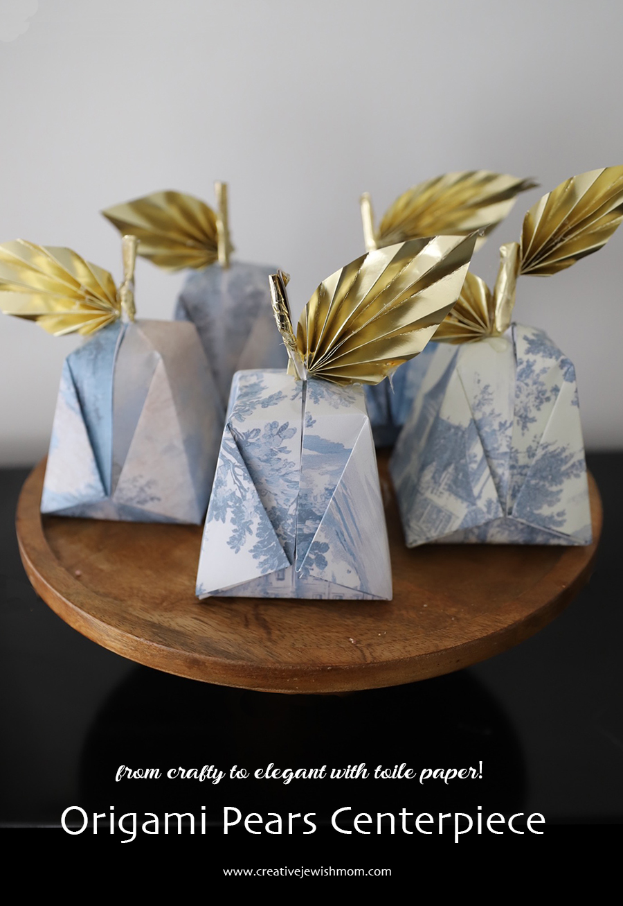 How To Make A Simple Toile Origami Pear Centerpiece