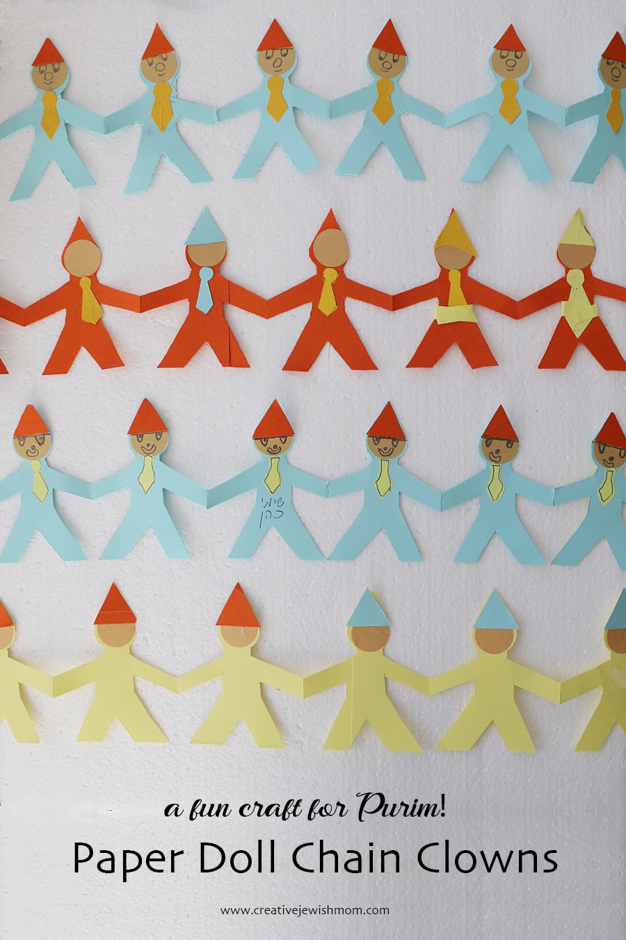 How To Make A Paper Clown Chain For Purim