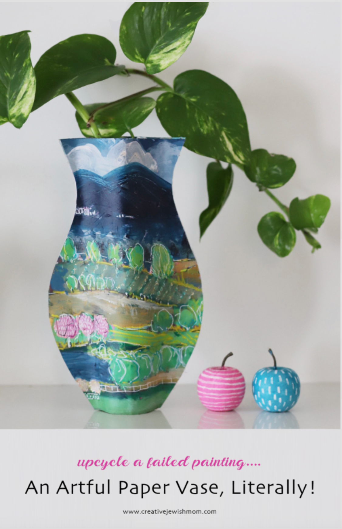 How To Make An Artful Paper Vase From A Failed Painting