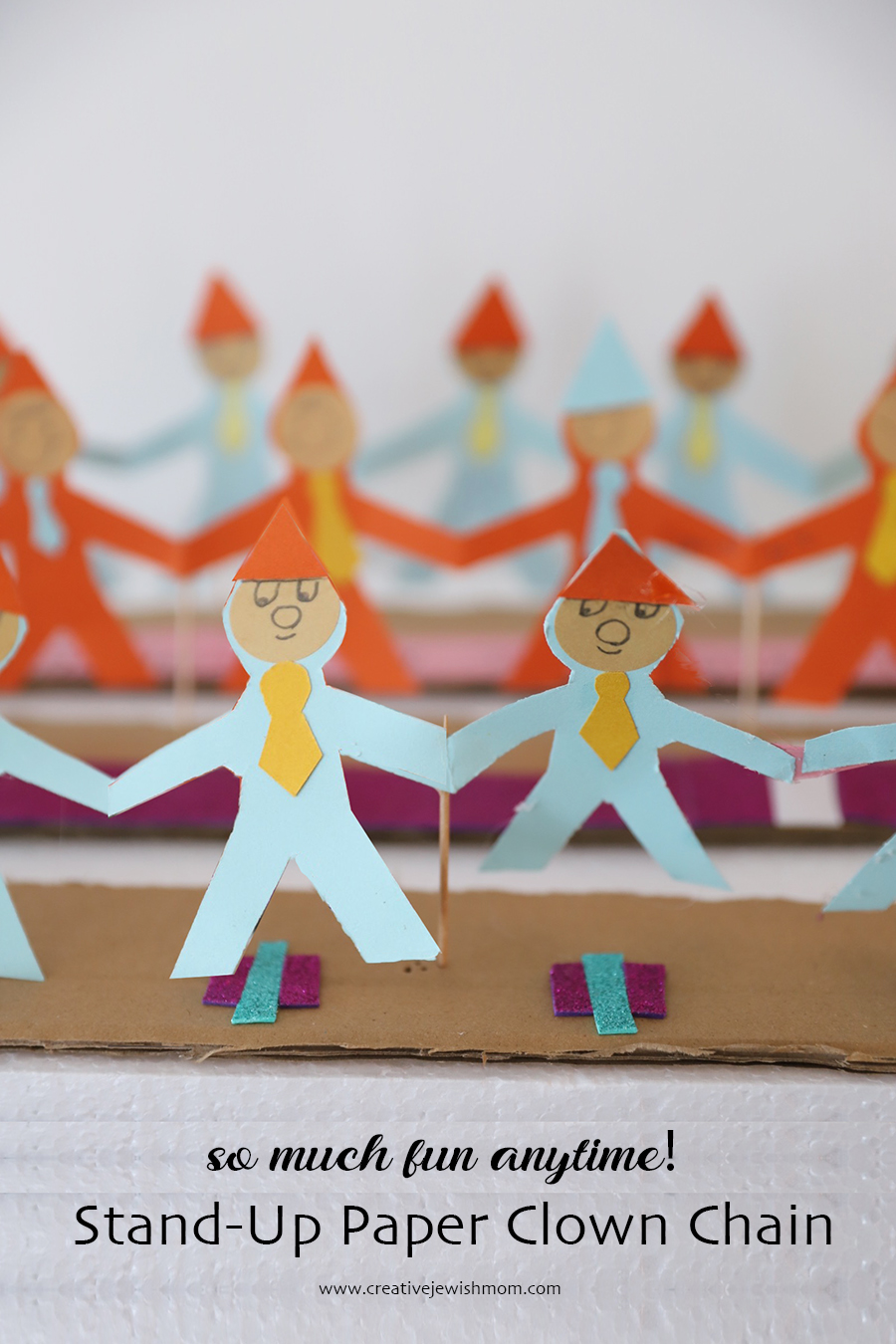 How To Make A Stand-Up Paper Doll Clown Chain Craft