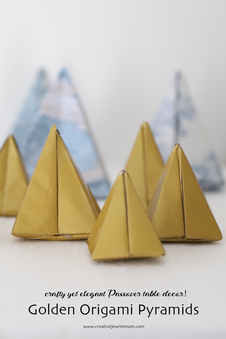 How To Make Golden Origami Pyramids For The Passover Table