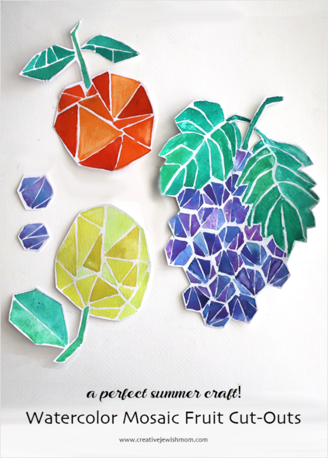 How To Make Watercolor Mosaic Fruit Cut-Outs