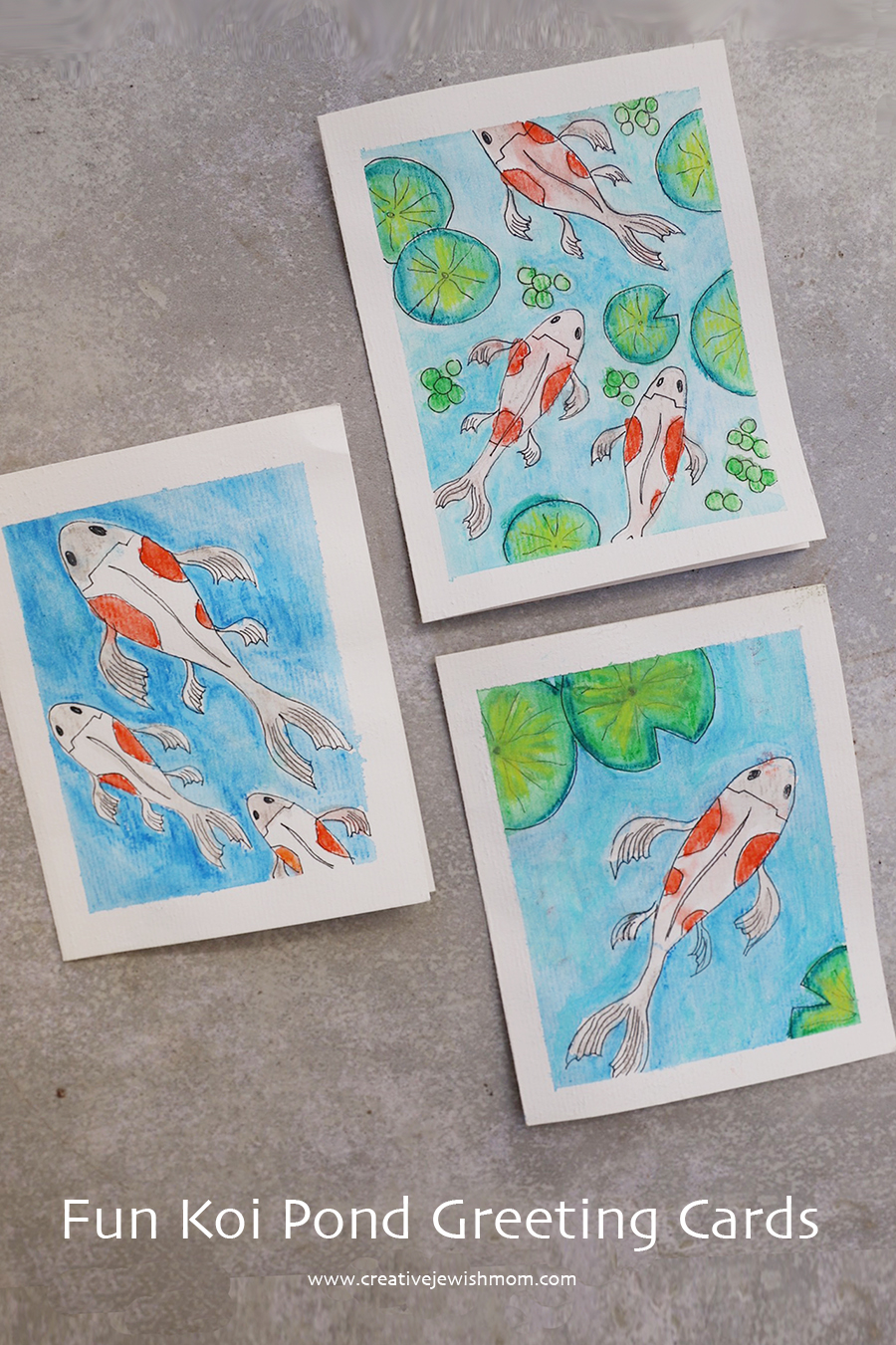How To Make Fun Koi Pond Greeting Cards